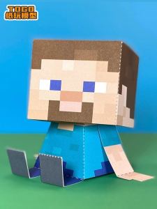 Steve Alex Paper Model Thủ Công DIY World of Paper Shadow Man Kawaii Toy Paper Cutting Paper Folding Game Character Model