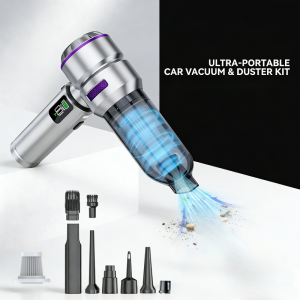 Portable Handheld Car Vacuum Wireless Suction Blower Duster Built-in LED Light Brushless Motor For Auto Household Cleaning