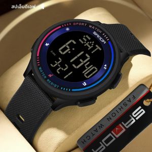 Sanda สไตล์ใหม่การเคลื่อนไหวดิจิตอลนักเรียนวัยรุ่นดูอินเทรนด์กันน้ํากีฬากลางแจ้งโหมดข้อมืออิเล็กทรอนิกส์นาฬิกาผู้ชาย