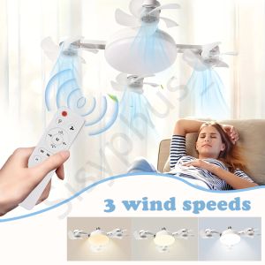 2 In 1 Ceiling Fan with LED Light E27 Drone Ceiling Lamps Fan Remote Control Electric Fans for Dining Bedroom Living Room