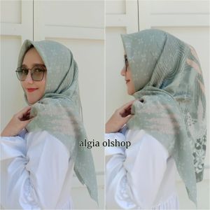 Kerudung segi empat  // hijab Segi4  terbaru bunga inji sage
