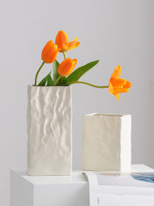 Vase Hoa Gốm Nordic Minimalist Váy Xếp Ly Hoa Khô Hoa Tươi Trang Trí Phòng Khách Bình Hoa Trang Trí Nhà Bền Bỉ