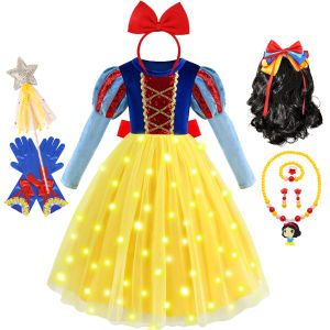 Halloween Cô Gái Bạch Tuyết Trang Phục Hoạt Hình Nhập Vai Trang Phục Trẻ Em Chủ Đề Giáng Sinh Giả Tưởng Váy Voan Với Trang Trí Chéo