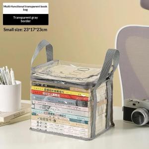 New Transparent PVC Book Storage Box With Zipper Lid Reinforced Handles For Dorm Home Office Book Organizing