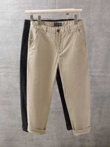 New Mens Casual Cotton Pants Vintage Washed Straight Leg Nine-Tenths Trendy Loose Fit Spring Autumn Seasonal Fashion