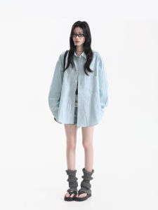 zuocisankon | Summer Fresh Dope Stripe Turn-Down Collar Long Sleeve Blouse