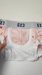 กางเกงใน ผู้ชาย GX3 Underwear THE COTTON Logo Boxer By TonyJocks ชมพู บ๊อกเซอร์ Basic Style Boxer K1351