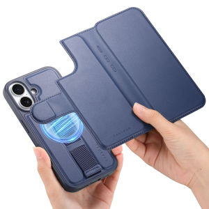 VYOPBC | Leather Wallet Case For iPhone 17 Pro Air 15 14 13 12 16 Pro Max Plus Magsafe Case 2 In 1 Detachable Magnetic Flip Cover Holder