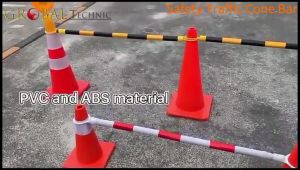 Safety Traffic Cone Bar Reflective ABS Retractable Cone Pole / Cone Bar Penghubung Kerucut Penghalang Jalan