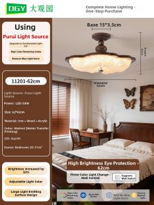 DGY | French Cream Style Retro Clouds and Petals Ceiling Light for Kids Rooms