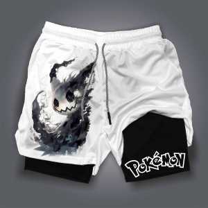 Pokémon Japanese Anime Mimikyu Peripheral Double Shorts Pokémon Summer Mens Fashion Breathable Sports Pants