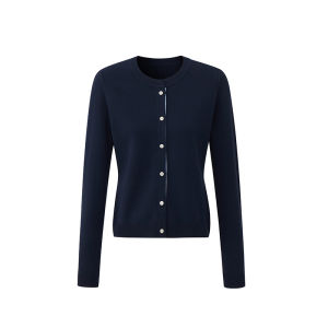 La lune Du ciel | Áo Cardigan Knit cổ tròn họa tiết caro retro
