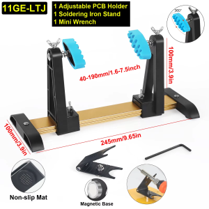 NEWACALOX Magnetic Adjustable Circuit Board Holder 360 Degrees Rotated Soldering Helping Hand for Clamping PCB Desoldering