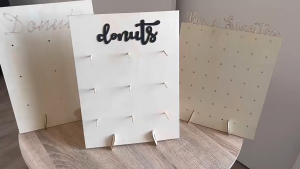 Wooden Donuts Wall Display Stand Holder Candy Sweets Doughnut Rack Dessert Display for Party Wedding
