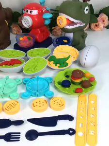 ชูดเบาแป้งตัวเล่นเด็กที่มีคอร์สสำหรับทำการออกแบบอาหาร ทำไอศกรีม และทำพาสต้า พร้อม เครื่องครัวและชุดเครื่องครัวของเล่นเด็ก ราคาที่สูงและสามารถใช้งานได้ง่าย