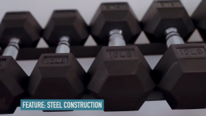 Hex Dumbbell 5lbs-50lbs Rubberized LB Hexagonal Dumbbells with Metal Handle anti-rust handle