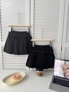 Girls Midi Skirt Fashionable Plaid Design with Butterfly Knot School Uniform Style Short Skirt for Children All Seasons Wear