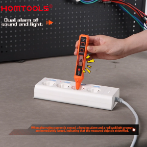 【จัดส่งจากกรุงเทพ】HOMTOOLS HM66 เครื่องตรวจจับแรงดันไฟฟ้า AC NCV 12 ~ 400V ประเภทปากกาเครื่องทดสอบแรงดันไฟฟ้าสําหรับ Live/Null ลวดไฟฉายจอแสดงผล LCD Breakpoint Finder วันที่ถือ