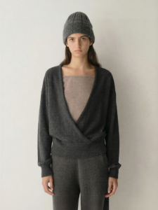 INSIS FEMME | Winter New Cross Neck Knit Top & Skirt Set Merino Wool