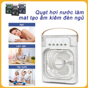 Quạt phun sương điều hòa để bàn tích hợp 3 chế độ đèn LED 3 chế độ hẹn giờ cổng sạc USB tiện lợi sử dụng