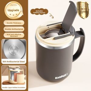 Office Coffee Milk Cup with Lid Spoon Special Use Bowl for Soaking Cereal Breakfast Mug Mark Cup Water Cup BAOPHILI Brand