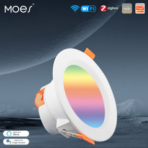 MOES WiFi Smart LED Downlight Dimming Round S pot Light 7/10W RGB Color Changing Warm Cool light Alexa G oogle Home Vocie