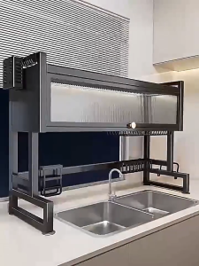 360 official ชั้นวางจาน ชั้นวางจานคร่อมซิงค์ ชั้นเก็บของในครัว ที่คว่ำจาน อ่างล้างจาน ชั้นวางที่ล้างจาน  KITC