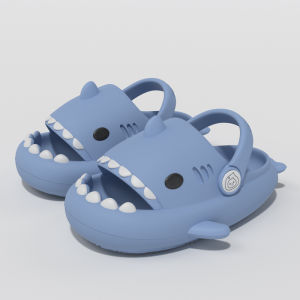 Anti-Slip Shark Childrens Slippers Summer Cartoon Cute Boys Girls Clog Shoes Baby Toddler Kids Cotton Slippers Comfortable