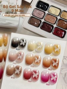 Sơn Gel Móng Tay 9 Màu Độ Bão Hòa Cao Bán Cứng Họa Tiết Đường Cổ Xưa Ngựa Trà Có Thể Dùng Cho Chuyên Nghiệp