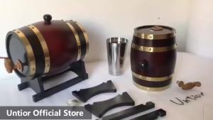 1L/1.5L/3L Wood Wine Barrel Vintage Oak Beer Brewing Accessories Whiskey Storage Container Home Decoration Wine Bar Tools