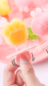 MLADEN Popsicle Mould Silicone Ice Pop Maker Acuan Aiskrim Kartun Haiwan DIY BPA Free Kids
