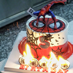 Spiderman Shaped Magic Flame Cake Decoration
