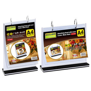 2pcs PVC Tabletop Holder A4 Desktop Double Display Holder Acrylic for Picture Card Store Office Menu Retail Show