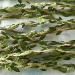 33 Feet 5mm Natural Jute Twine Ribbon with Artificial Leaves for Crafts Wedding Jungle Safari Party Baby Shower Decor