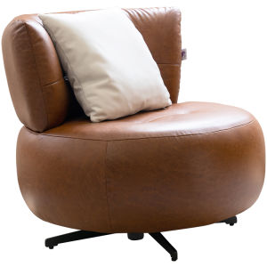 PURPLE LEAF | Retro Purple Leaf Leisure Chair Rotatable Leather Back