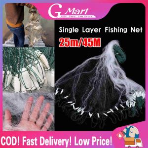 【25/45M】New Net Single Fishing Layer Monofilament Fishbone Net with Floating Net for Outdoor Hobby Fisherman Fishing Accessories LZC-Fish-Net