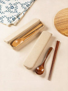 MODERN SWEETHOME | Portable Wooden Chopsticks And Spoon Set 1 Person