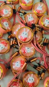 Dây Cáp sạc dạng dây rút hình thỏ 3D đầu bọc kim loại cao cấp