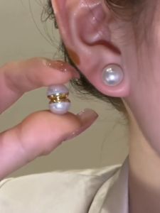 Pain-Free Magnetic Pearl Clip-On Earrings round Iron Ore No Piercing Required Korean Style Luxury Fashion Jewelry for Women