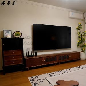 French Vintage Roll Door Chest of Drawers Middle Ancient Style Four Leaf Grass Cabinet Living Room Wall Mounted Bedroom Storage Cabinet