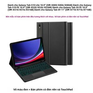 AJIUYU | Ốp Lưng Có Bàn Phím Cho Samsung Galaxy Tab S10 Lite/S9 FE 10.9 Inch Chất Liệu Da PU Chống Sốc Chống Nước Chống Bụi Tương Thích Với Tab S10/S9 FE