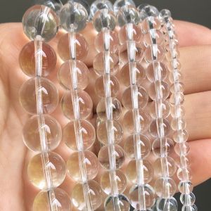 White Clear Crystal Glass Beads Smooth Round Loose Spacer Beads For Jewelry DIY Making Bracelet Accessories 15 4 6 8 10 12mm
