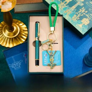 Black Neutral Pen Gift Box Set Sichuan Museum Creative Cultural Goods Metal Keychain Brooch Pin Badge Decorations Business Supplies