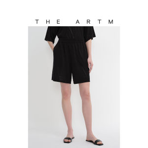 Gold Ratio Acetate Cotton Geometric Line Knit Shorts