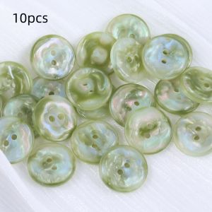 10-Pack Whimsical Flower Face Buttons - Colorful 2-Hole Blossom Design for Shirts Cardigans & Sweaters