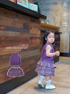 Bộ Đồ Áo Dài Mỏng Cho Bé Gái Mùa Hè