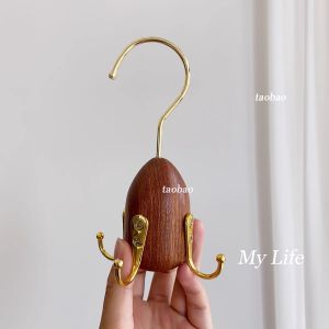 [Quality Version] Retro Solid Wood Metal Hook Punch-Free Multifunctional Bag Belt Key Towel Rod Storage