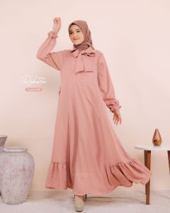 Rahara Dress By Mouza - Mosscrepe Elegance | Size XS-XXL | Busui-Friendly & Wudhu-Friendly | Varian Warna: Grey Mint Nude Blush Sky Blue