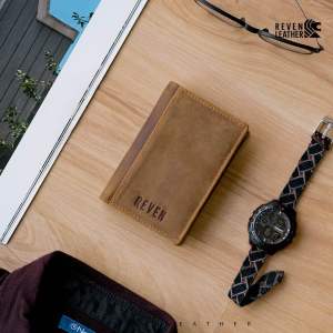 Reven Leather Jakarta - Glorry Wallet Dompet Kulit Premium Pria Fashionable Dompet Cowo Tahan Air Tahan Api Simple Trendy