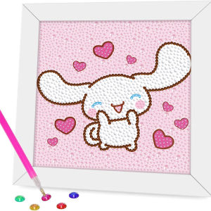 Keeppley | Keeppley Hello Kitty Pochacco Bộ Tranh Gắn Đá 18X18Cm Hình Tròn DIY Hoạt Hình Sanrio Khảm Handmade Trang Trí Nhà Nghệ Thuật Bộ